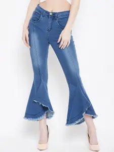 Nifty Women Flared High-Rise Light Fade Clean Look Stretchable Jeans