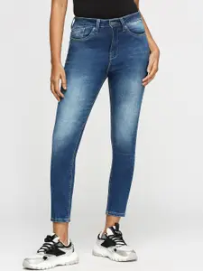 Pepe Jeans Women Skinny Fit High-Rise Heavy Fade Stretchable Jeans