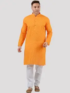 Maharaja Woven Design Regular Pure Cotton Kurta With Pyjamas