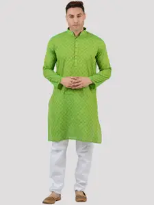 Maharaja Woven Design Regular Pure Cotton Kurta With Pyjamas
