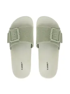 CASSIEY Women Textured Rubber Sliders With Buckle