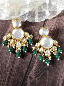 KARATCART Gold Plated Kundan Stoned Drop Earrings