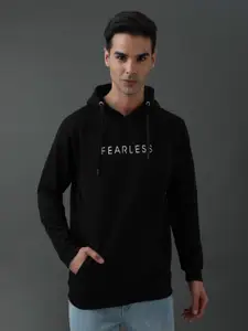 ADRO Typography Printed Hooded Pullover Sweatshirt