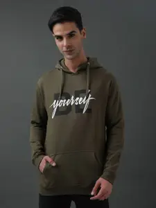 ADRO Typography Printed Hooded Pullover Sweatshirt