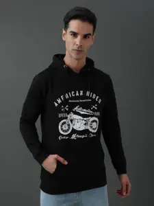 ADRO Typography Printed Hooded Pullover Sweatshirt