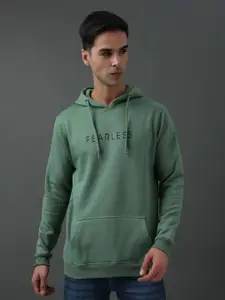 ADRO Typography Printed Hooded Pullover Sweatshirt