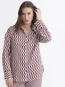 RAREISM Abstract Printed Cotton Casual Shirt