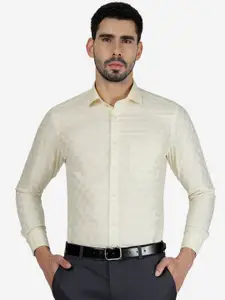 Greenfibre Slim Fit Self Design Textured Formal Shirt