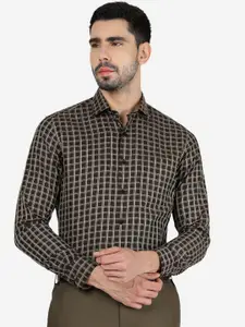 METAL Slim Fit Checked Pure Cotton Formal Shirt