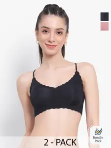 PARKHA Pack Of 2 Full Coverage Bralette Bra With All Day Comfort