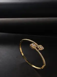 Jewelz American Diamond Gold-Plated Bangle-Style Bracelet