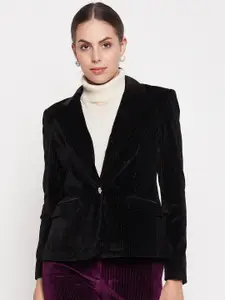 Madame Self Design Notched Lapel Collar Single-Breasted Formal Blazer