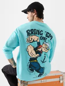 The Souled Store Popeye Bring Em On Printed Pure Cotton Oversized T-shirt