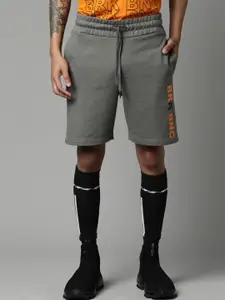 Breakbounce Men Grey Mid-Rise Cotton Shorts
