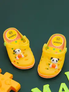 Yellow Bee Boys Panda Motif LED Clogs