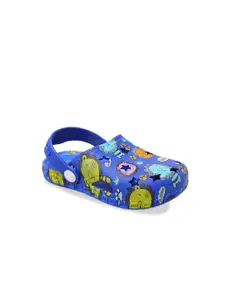 Yellow Bee Boys All Over Animal Printed Rubber Clogs
