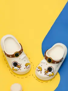 Yellow Bee Boys Space & Astronaut Applique Rubber Clogs
