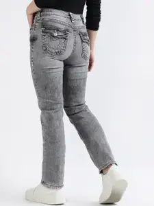 True Religion Women Super T Billie Straight Fit Mid Rise  Jeans