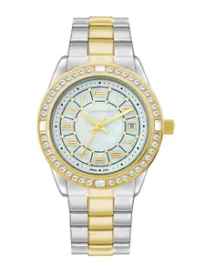 GIORDANO Women Embellished Dial & Stainless Steel Straps Analogue Watch 2452-66