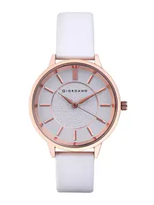 GIORDANO Women Textured Dial & Leather Straps Analogue Watch F2105-04X