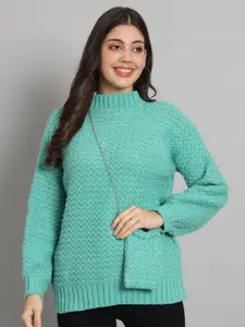 Chemistry Cable Knit Turtle Neck Woollen Sweater