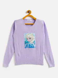 JWAAQ Girls Frozen Printed Cotton Sweater