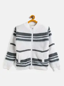 JWAAQ Boys Striped Cotton Front Open Sweater