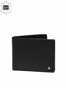 Louis Philippe Men Black Genuine Leather Two Fold Wallet
