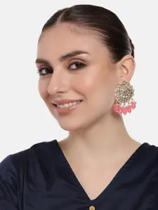 Estele Gold-Plated Floral Kundan Chandbalis