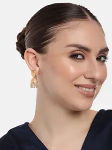 Estele Gold-Plated Classic Artificial Stones Jhumkas