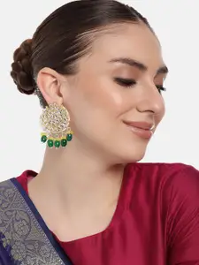 Estele Gold-Plated Floral Kundan Chandbalis