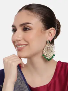 Estele Gold-Plated Crescent Shaped Chandbalis Earrings