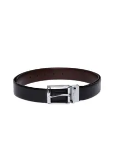 Louis Philippe Men Black & Brown Solid Reversible Formal Leather Belt