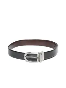 Louis Philippe Men Black & Brown Leather Solid Reversible Belt
