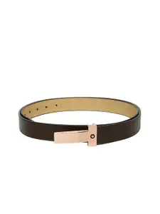 Louis Philippe Men Brown Textured Leather Belt