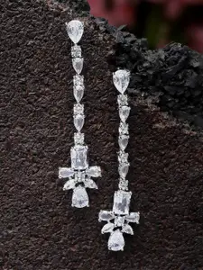 KARATCART Silver Plated Drop Earrings