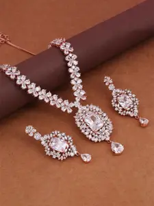 Mirana Rose Gold-Plated Kundan-Studded Necklace Set