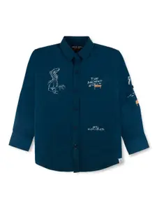 Gini and Jony Boys Graphic Printed Spread Collar Cotton Casual Shirt