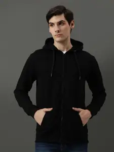 ADRO Long Sleeves Cotton Hood Front-Open Sweatshirt