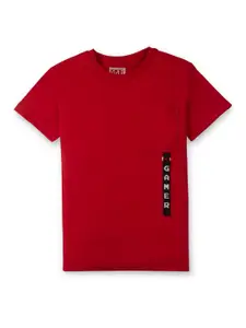 Gini and Jony Boys Typography Printed Cotton Regular Fit T-shirt