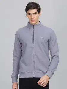 Parcel Yard Fleece Mock Collar Front-Open Sweatshirt