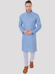 Maharaja Mandarin Collar Regular Linen Kurta With Pyjamas