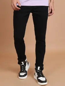 HIGHLANDER Men Black Slim Fit Mid-Rise Clean Look Stretchable Jeans