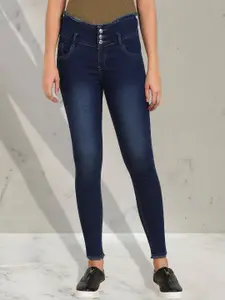 A-Okay Girls Slim Fit High-Rise Clean Look Light Fade Jeans