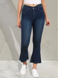 A-Okay Girls Flared High-Rise Clean Look Light Fade Jeans