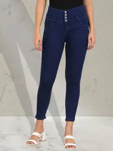 A-Okay Girls Slim Fit High-Rise Clean Look Stretchable Jeans