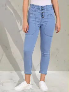 A-Okay Girls Slim Fit High-Rise Cropped Stretchable Jeans