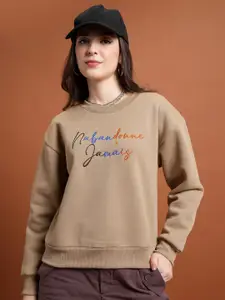 Tokyo Talkies Typography Printed Pullover Sweatshirt