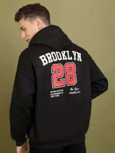 HIGHLANDER Typography Printed Hooded Oversized Sweatshirt