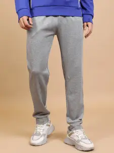 HIGHLANDER Men Grey Melange Mid-Rise Slim Fit Joggers